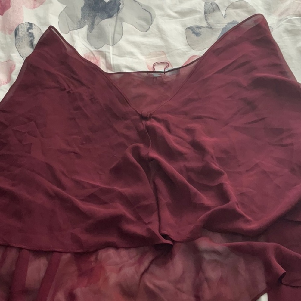 Elegant Burgundy Sheer Blouse (goes with prom dress)